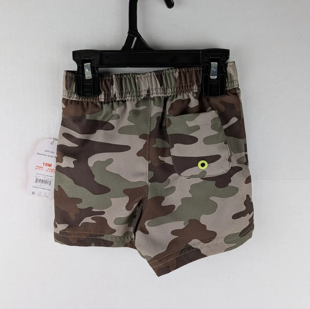 NWT WONDER NATION BABY BOY CAMOFLAUG SWIM TRUNKS 18‎ MONTHS